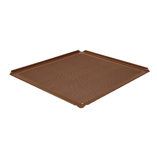 Backblech aus Aluminium, 435x340 mm - 4 Seiten 45°, Silikon, gelocht — Virtus Z/SBTSI4334