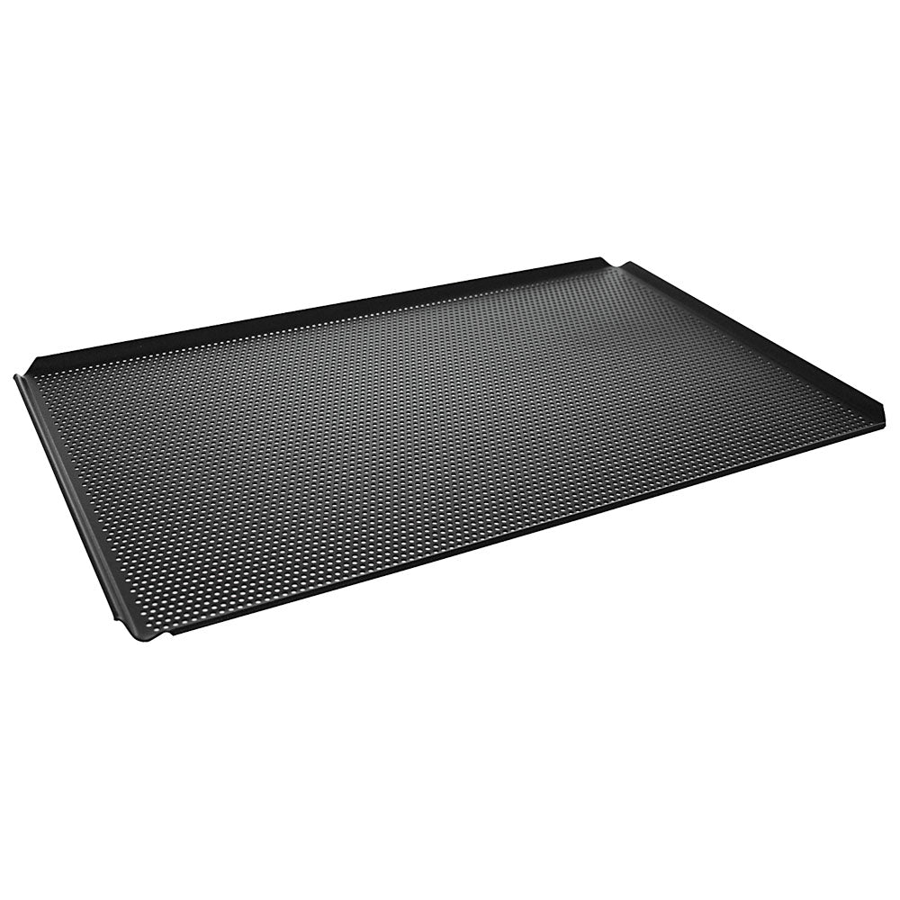 Backblech aus Aluminium, 600x400 mm - 4 Seiten 45°, doppelte thermoplastische Antihaftbeschichtung, gelocht — Virtus Z/SBTTY64PF