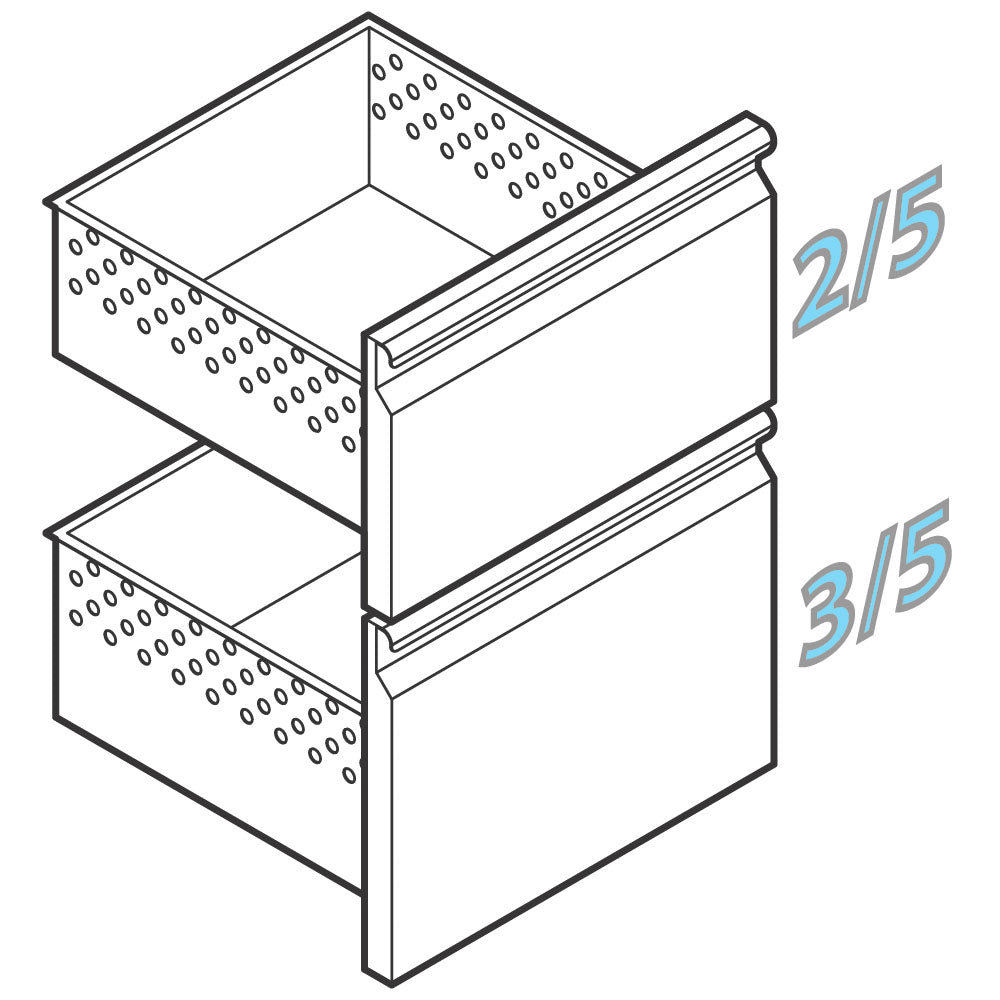 Schubladenkit GN 2x 2/5 + 3/5 für Getränkekühlteken — Virtus Z/TCASS5