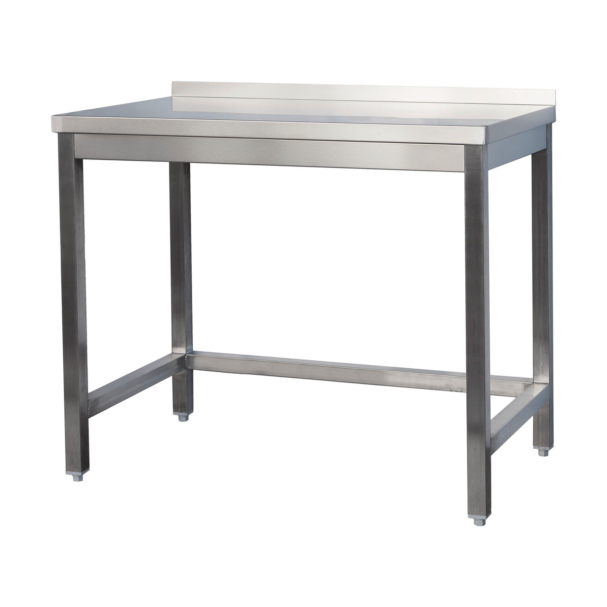 Edelstahl Arbeitstisch mit Aufkantung verschweißt, Bautiefe 600 mm, ohne Grundboden, AISI 304 | A&S ARTA296