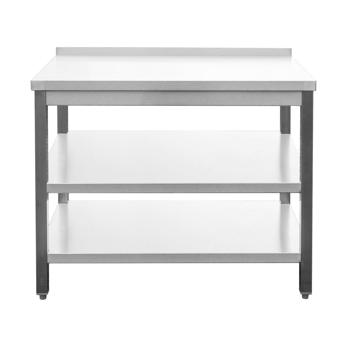 Edelstahl Arbeitstisch mit Aufkantung verschweißt, Bautiefe 600 mm | A&S ARTGZA146