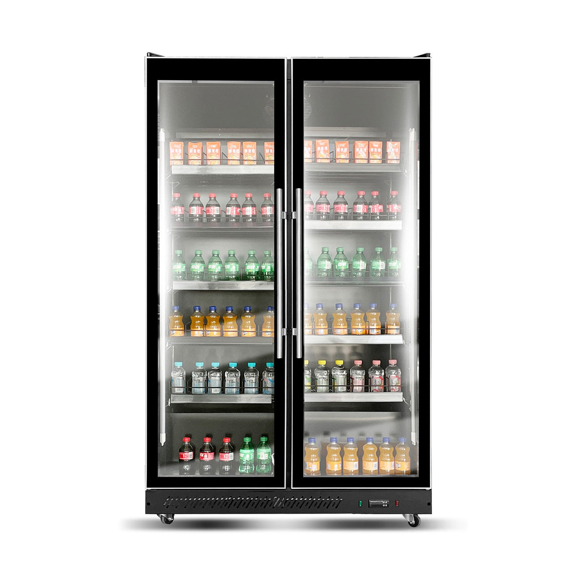 Getränkekühlschrank 900 Liter, schwarz, 1120 × 635 × 1980 mm | A&S KS-1120-N