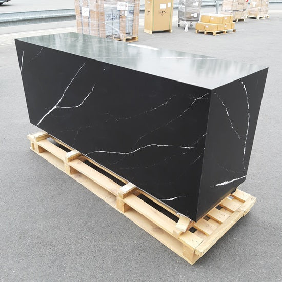Neutrale Servicetheke 2000x600x900 mm mit schwarzer Belenco-Quarz-Platte — Virtus 0532001 Restposten (Ansicht 2)