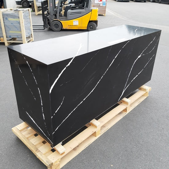 Neutrale Servicetheke 2000x600x900 mm mit schwarzer Belenco-Quarz-Platte — Virtus 0532001 Restposten (Ansicht 3)
