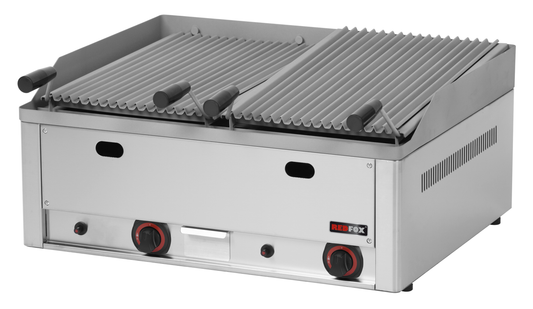 Gas Lavasteingrill 2 Heizzonen 13 kW Auftischgerät | KBS 10122402 - KBS Gastrotechnik