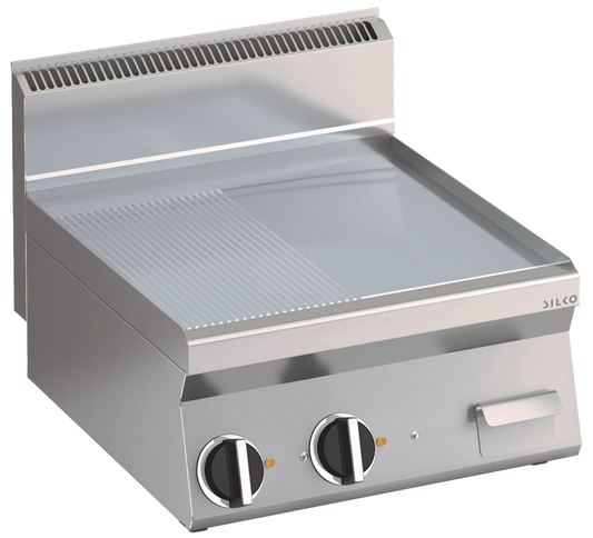 Elektro Grillplatte glatt hartverchromt mit 2 Heizzonen Tischgerät | KBS 10212305 - KBS Gastrotechnik