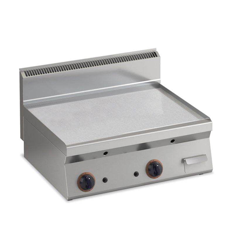 Gas Grillplatte glatt Edelstahl mit 2 Heizzonen Tischgerät | KBS 10222316 | KBS Gastrotechnik