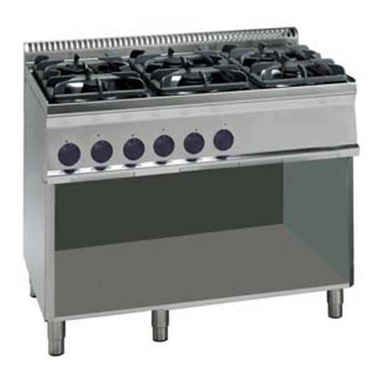 Gas-Herd 30kW 6 Brenner offener Unterbau | KBS 10321018 - KBS Gastrotechnik