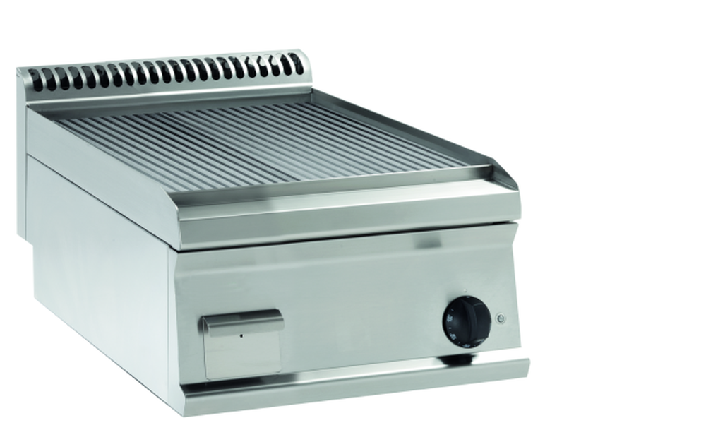 Gas-Grillplatte gerillt hartverchromt mit 1 Heizzone Tischgerät | KBS 10322012 - KBS Gastrotechnik