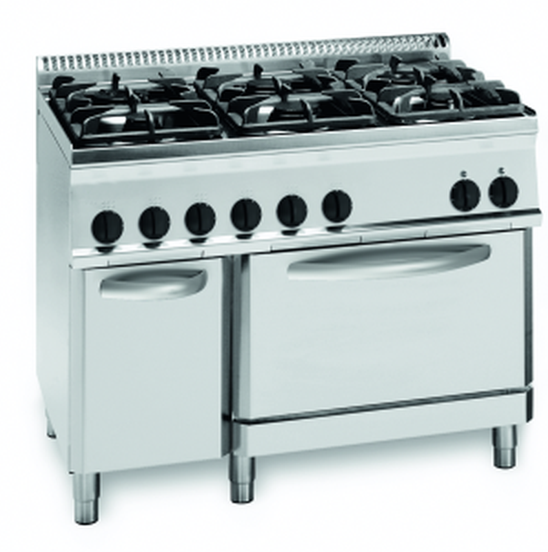 Gas-Herd 30 kW 6 Brenner mit Elektro-Backofen | KBS 10331008 - KBS Gastrotechnik