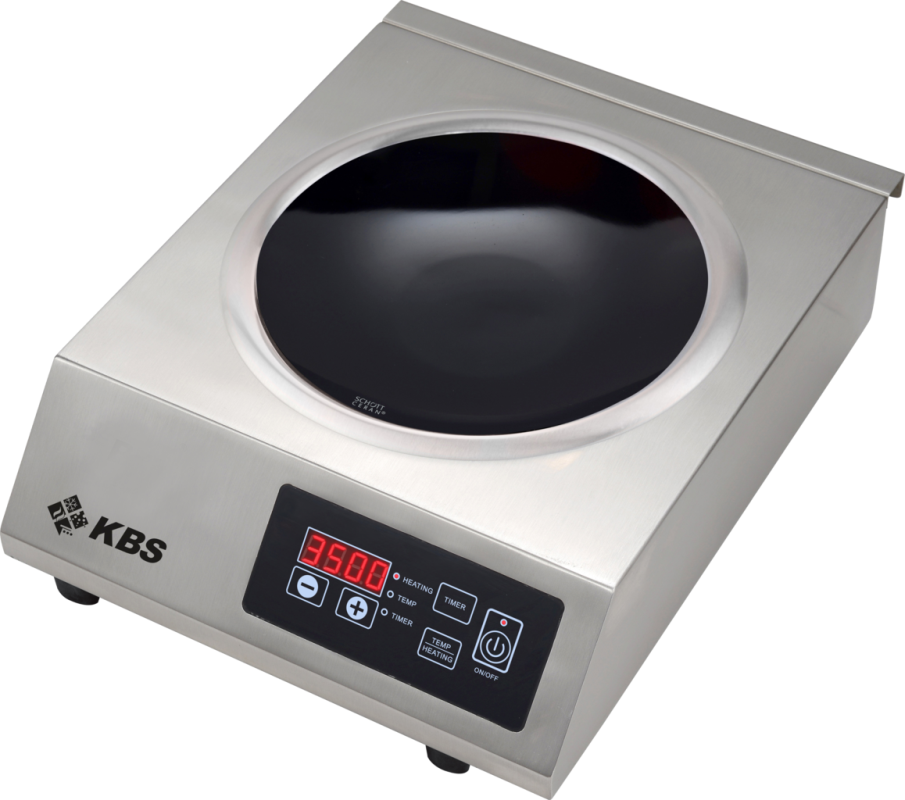Induktionswok Edelstahlgehäuse 3,5 kW Schott-Ceran ® Glaskeramik-Kochfläche | KBS 10911011 - KBS Gastrotechnik