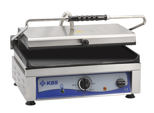 Kontaktgrill Grillfläche 45x27 cm oben gerillt & unten glatt 1 Heizzone | KBS 10927022 - KBS Gastrotechnik