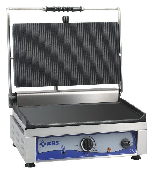 Kontaktgrill Grillfläche 45x27 cm oben gerillt & unten glatt 1 Heizzone | KBS 10927022 - KBS Gastrotechnik