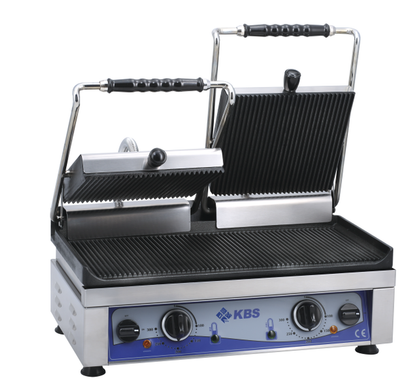 Kontaktgrill Grillfläche 52x24cm oben & unten gerillt 2 Heizzonen | KBS 10927023 - KBS Gastrotechnik