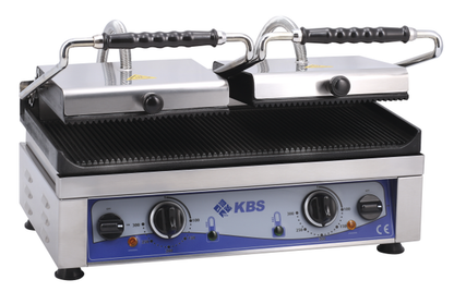 Kontaktgrill Grillfläche 52x24cm oben & unten gerillt 2 Heizzonen | KBS 10927023 - KBS Gastrotechnik