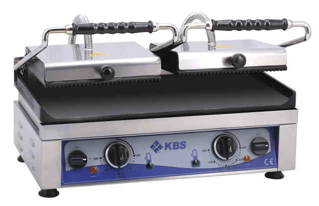 Kontaktgrill Grillfläche 52x24 cm oben gerillt & unten glatt 2 Heizzonen | KBS 10927026 - KBS Gastrotechnik