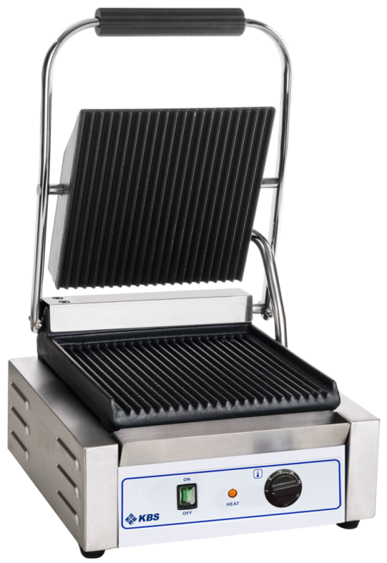 Kontaktgrill Grillfläche 22x23 cm oben & unten gerillt | KBS 10927027 - KBS Gastrotechnik