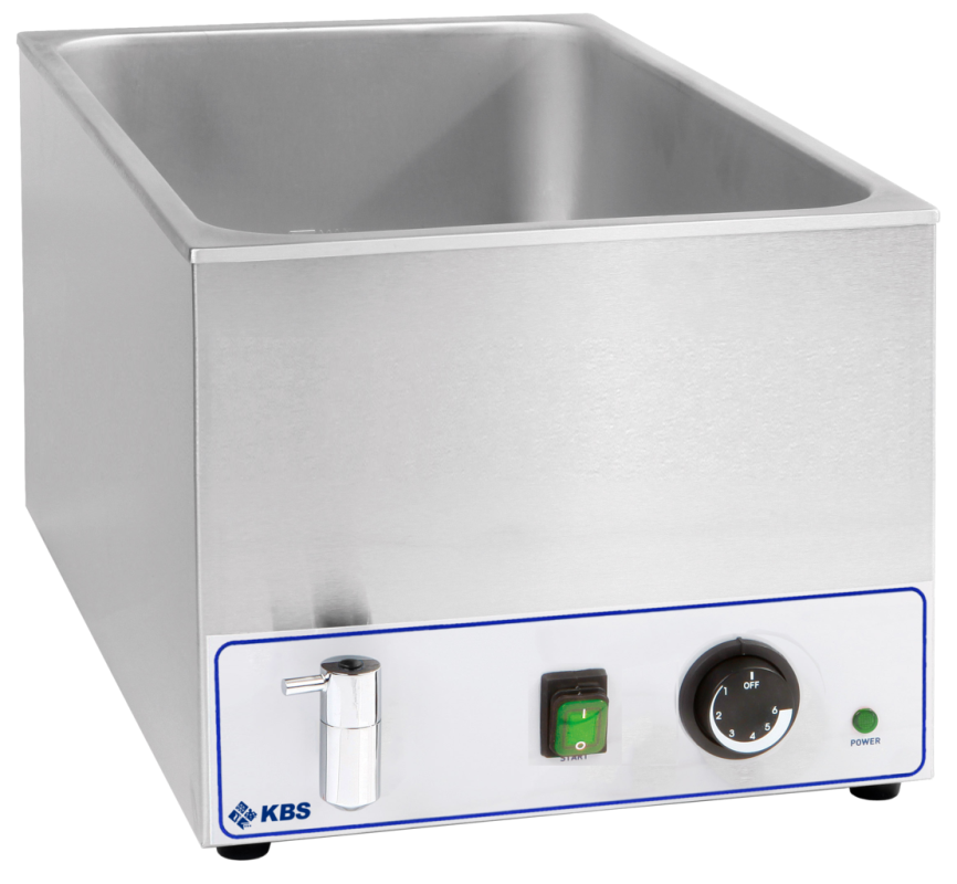 Bainmarie mit Ablasshahn für 1x 1/1 GN, h=200mm von KBS Gastrotechnik