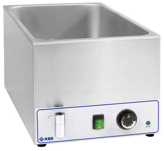 Bainmarie mit Ablasshahn für 1x 1/1 GN, h=200mm von KBS Gastrotechnik