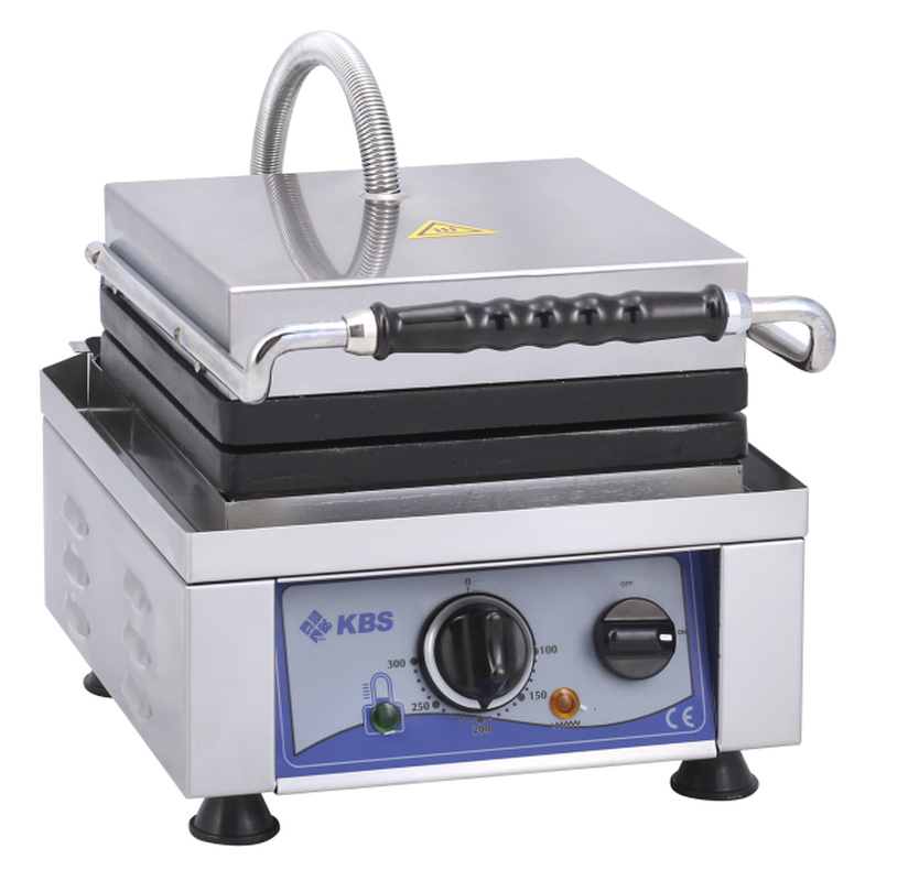 Waffeleisen mit fester Backplatte für 2x Waffeln 10x17x1,5cm | KBS 10962022 - KBS Gastrotechnik