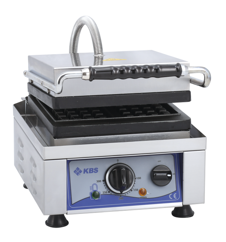 Waffeleisen mit fester Backplatte für 2x Waffeln 10x17x1,5cm | KBS 10962022 - KBS Gastrotechnik