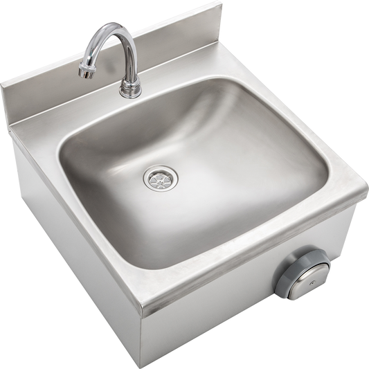 Hand wash basin square shape WxD 50x50cm, time-controlled | KBS 21010009 - KBS Gastrotechnik