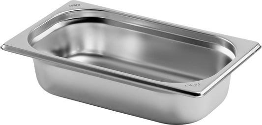 Saro TOP LINE GN-Behälter 1/4 Gastronorm aus Edelstahl, silbern, rechteckig, flache Schale