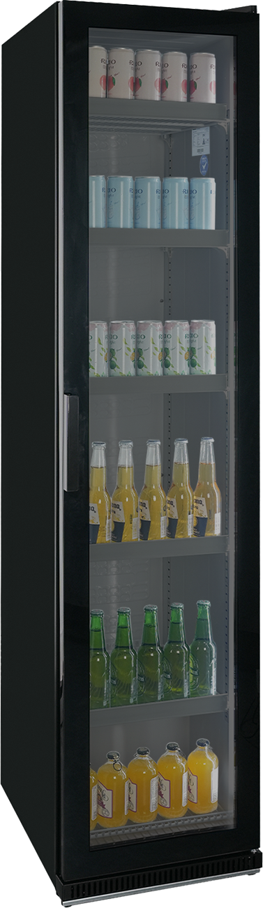 Glastürkühlschrank KBS 327 G Slim schwarz | KBS 302328 | KBS Gastrotechnik