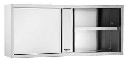 Bartscher Hängeschrank ST 400 aus Edelstahl mit Schiebetüren und Regalboden