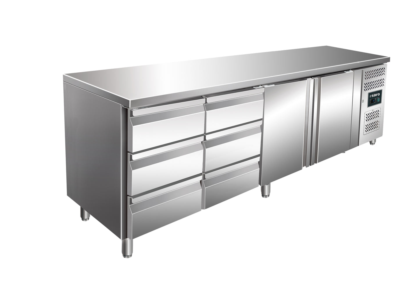 Kühltisch mit 2 Türen und 2x 3er Schubladenset,  Modell KYLJA 4150 TN | Saro 323-10725