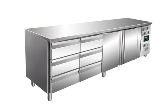 Kühltisch mit 2 Türen und 2x 3er Schubladenset,  Modell KYLJA 4150 TN | Saro 323-10725
