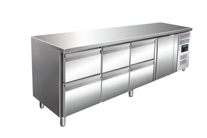 Kühltisch mit 1 Tür + 3x2 Schubladen,  Modell KYLJA 4160 TN | Saro 323-10726
