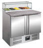 Pizzatisch, 2 Türen, Glasaufsatz,  Modell PS 200 G | Saro 323-1101