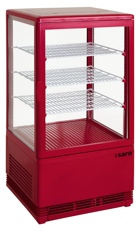 Mini-Umluftkühlvitrine 68 Liter,  Modell SC 70 rot | Saro 330-10031