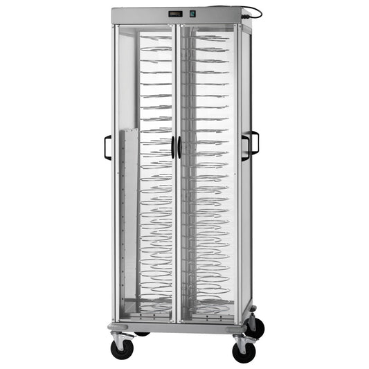 Tellertransportwagen beheizt, +60°C, 88x ø 180÷230 mm — Virtus 3360P84