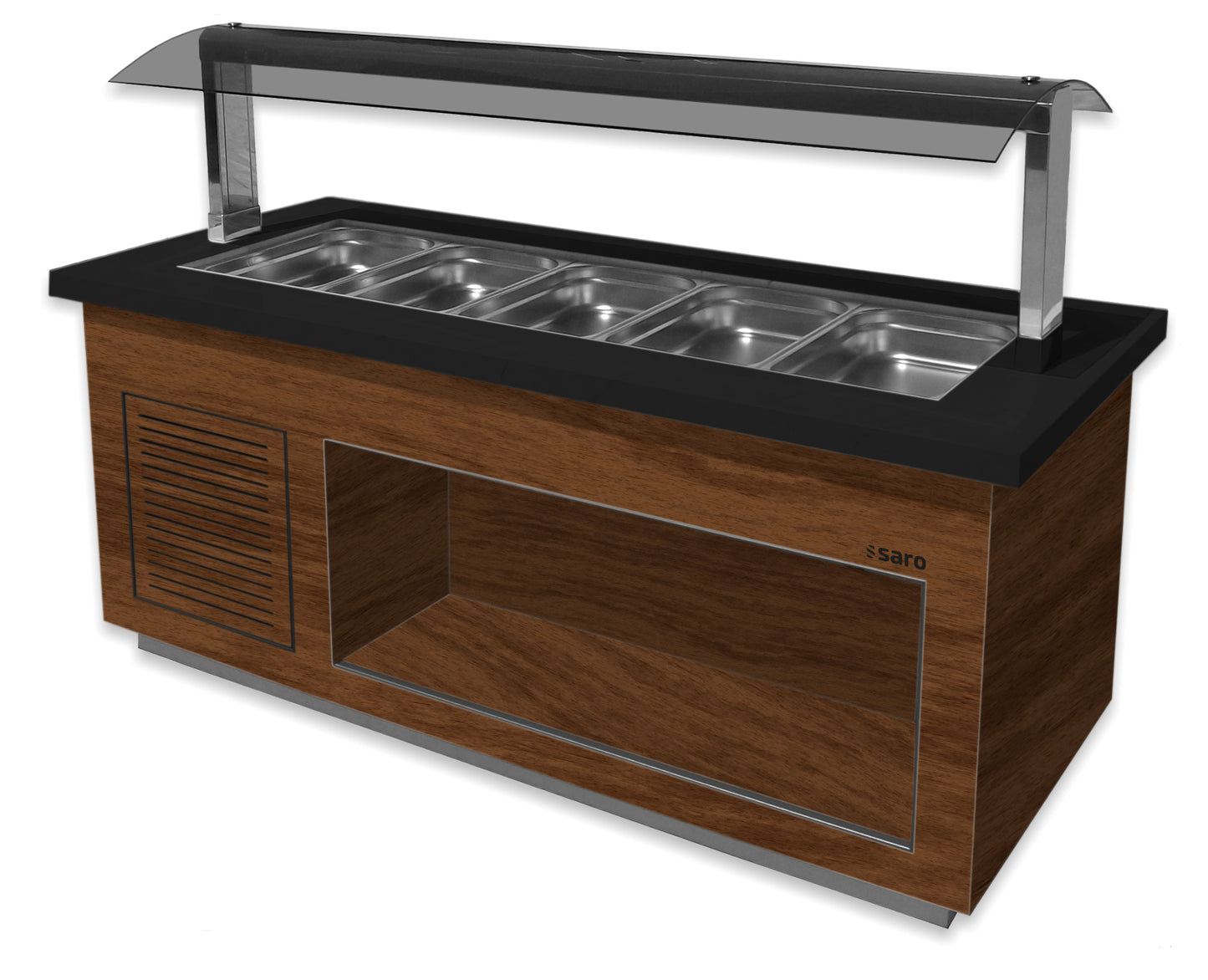 Salatbar für 5x 1/1 GN,  Modell PREMIUM LINE SB-K200 Walnuss | Saro 366-2210