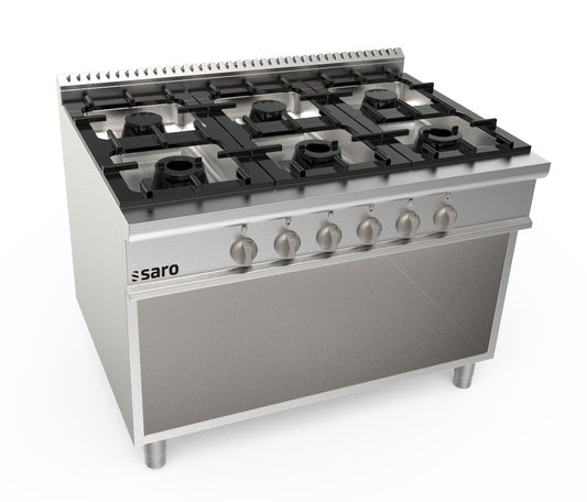 Gasherd offener Unterbau 6 Brenner  Modell LQ / CUG6BA | Saro 423-8010 | Saro