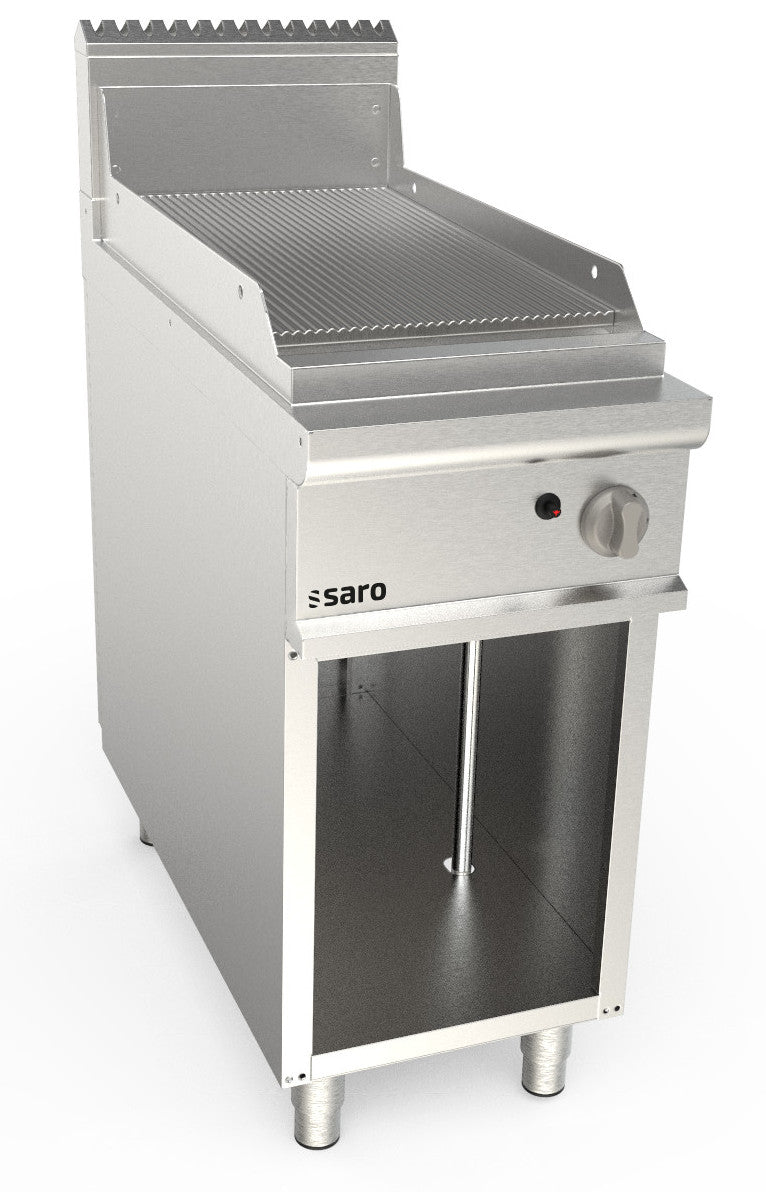 Gasgriddleplatte 400 mm breit Standgerät gerillt  Modell LQ / FTG2BAR | Saro 423-8630 | Saro