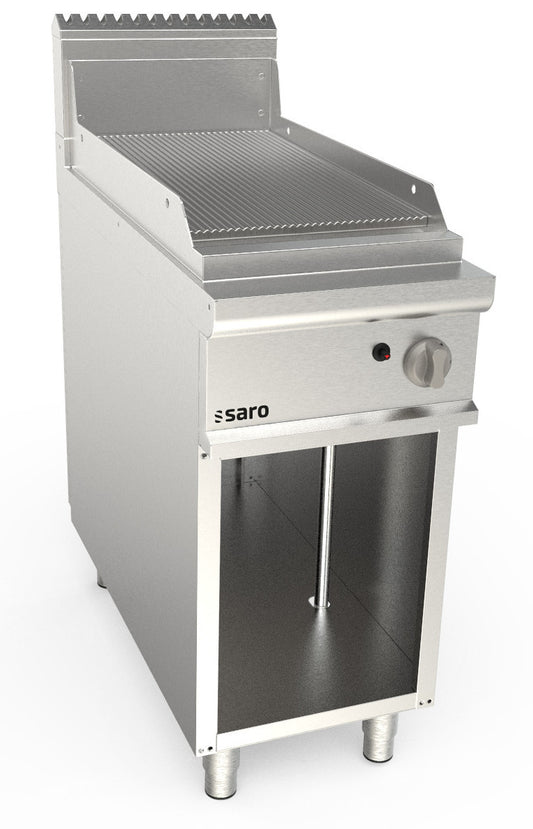 Gasgriddleplatte 400 mm breit Standgerät gerillt  Modell LQ / FTG2BAR | Saro 423-8630 | Saro