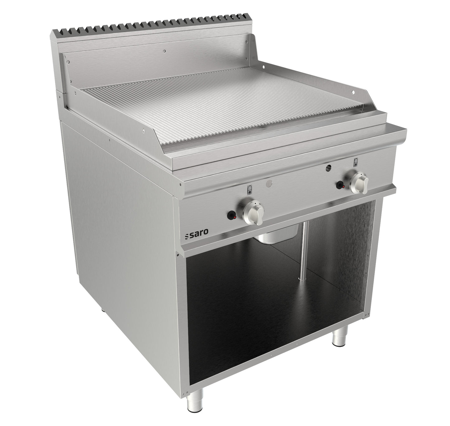 Gasgriddleplatte 800 mm breit Standgerät gerillt  Modell LQ / FTG4BAR | Saro 423-8640 | Saro