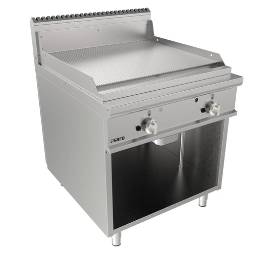 Gasgriddleplatte 800 mm breit Standgerät gerillt  Modell LQ / FTG4BAR | Saro 423-8640 | Saro