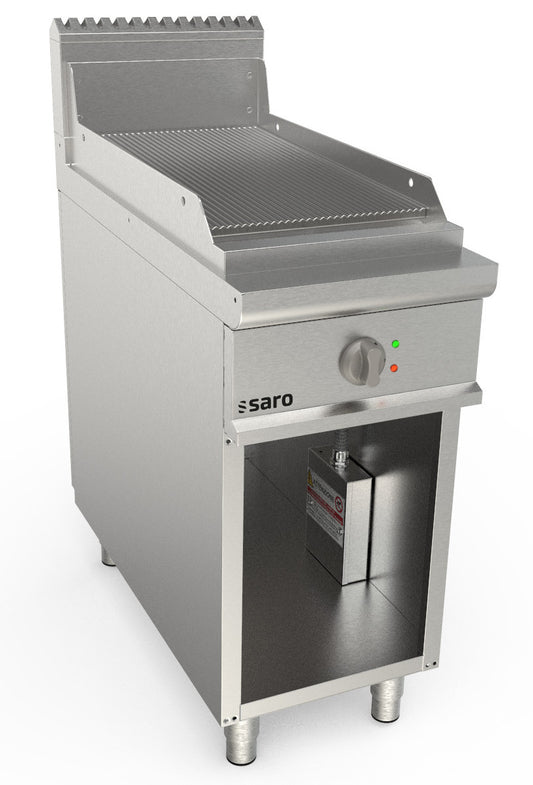 Elektrogriddleplatte 400 mm breit Stand gerillt  Modell LQ / FTE2BAR | Saro 423-8730 | Saro