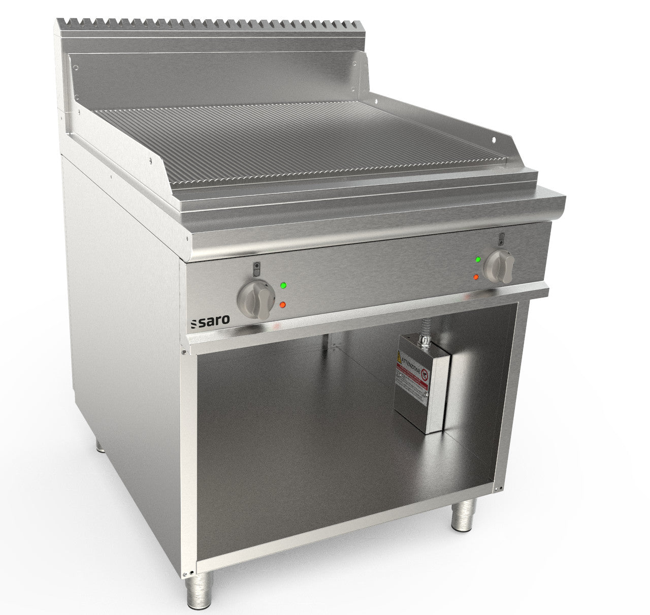 Elektrogriddleplatte 800 mm breit Stand gerillt  Modell LQ / FTG4BAR | Saro 423-8740 | Saro
