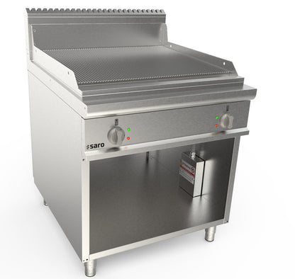 Elektrogriddleplatte 800 mm breit Stand gerillt  Modell LQ / FTG4BAR | Saro 423-8740 | Saro