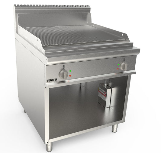 Elektrogriddleplatte 800 mm breit Stand gerillt  Modell LQ / FTG4BAR | Saro 423-8740 | Saro