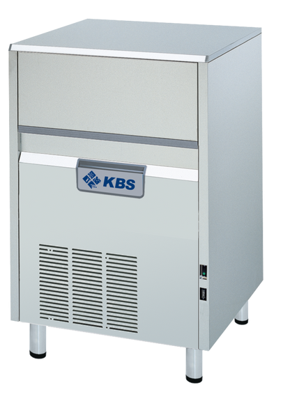 KBS Hohlkegel-Eiswürfelbereiter Joy 719 L, silbernes Edelstahlgehäuse mit Bedienfeld und Lüftungsgitter
