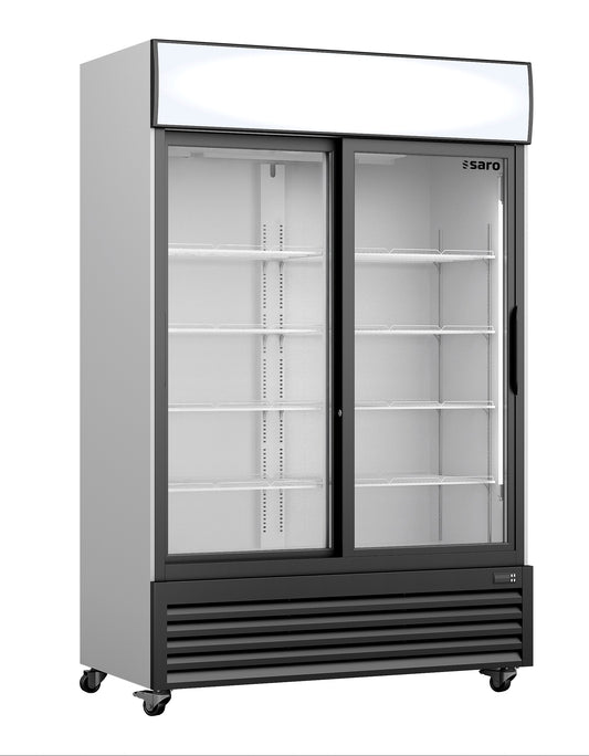 Kühlschrank mit Glasschiebetüren + Werbetafel,  Modell GTK 700 SD | Saro 453-10075