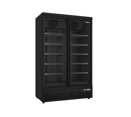 Tiefkühlschrank mit 2 Glastüren,  Modell GTK 930 PRO - schwarz | Saro 453-1124