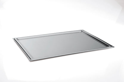 Aluminium-Backblech mit Rand für Saro EKO 595, silbergrau, rechteckig, perspektivische Ansicht