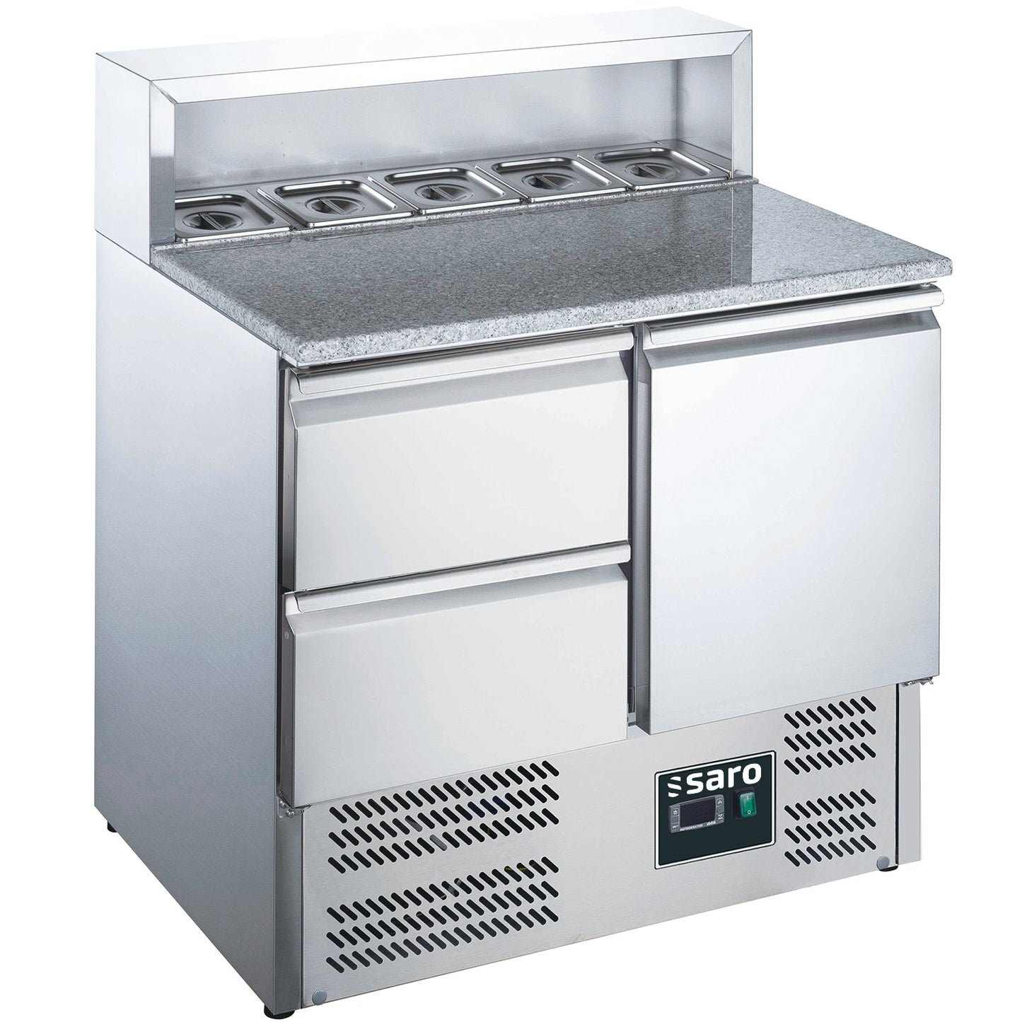 Pizzatisch, 1 Tür + 2 Schubladen, mit Aufsatz,  Modell EPS 900 1/2 | Saro 465-1045